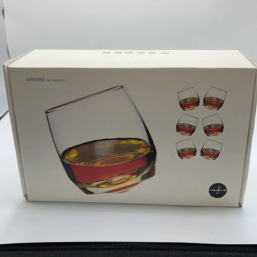 SAGAFORM Rocking Whiskey Tumbler Glasses 6.75 oz-Set of 6